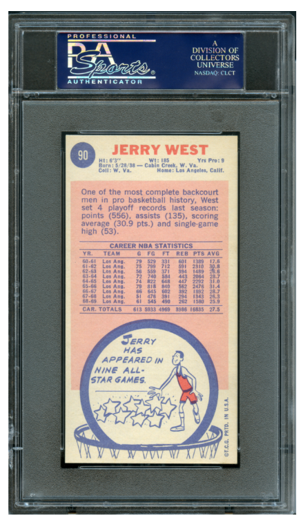 1969 Topps Basketball Jerry West #90 PSA 9