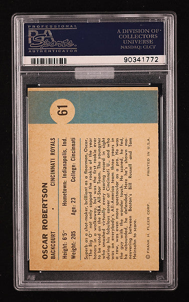 1961 Fleer Basketball Oscar Robertson (In Action) #61 MBA Gold PSA 9