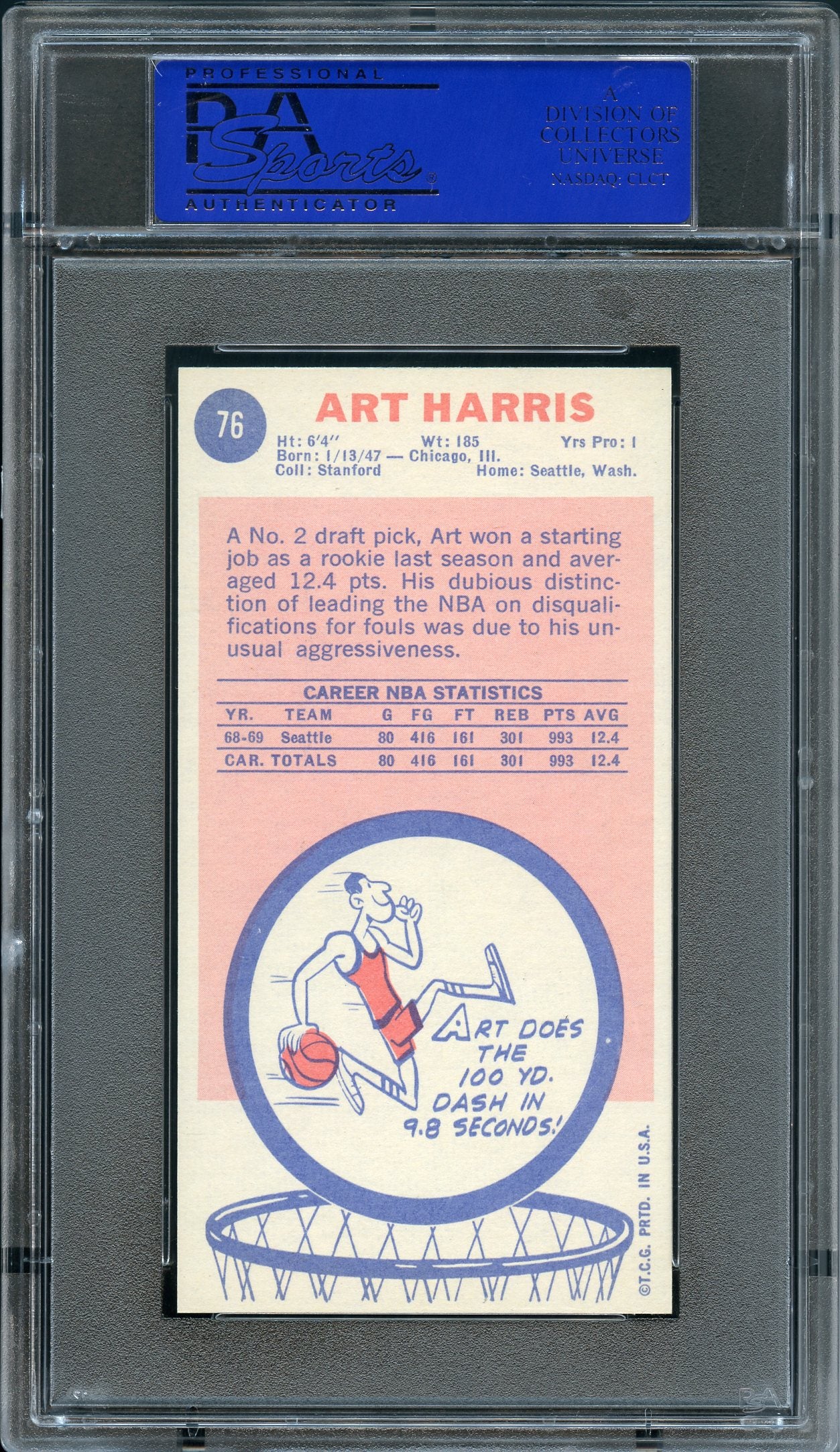 1969 Topps ART HARRIS #76 PSA 9
