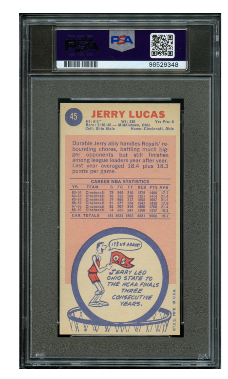 1969 Topps Basketball Jerry Lucas #45 PSA 9