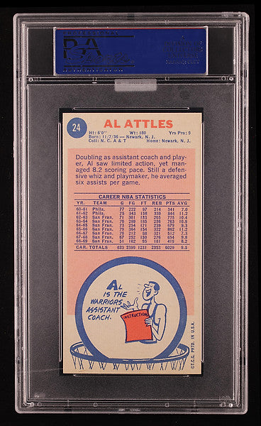 1969 Topps Basketball Al Attles #24 MBA Gold PSA 9