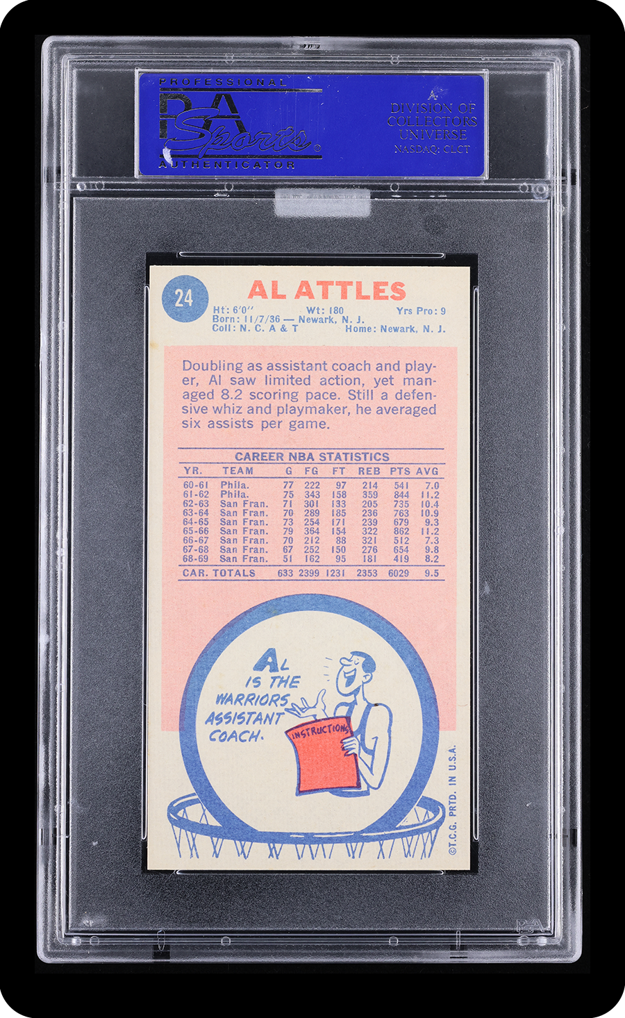 1969 Topps AL ATTLES #24 PSA 9