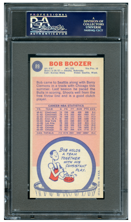 1969 Topps Basketball Bob Boozer #89 PSA 9