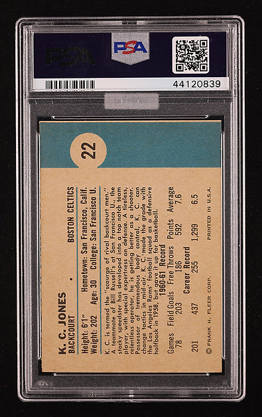 1961 Fleer Basketball K. C. Jones #22 MBA Gold PSA 9