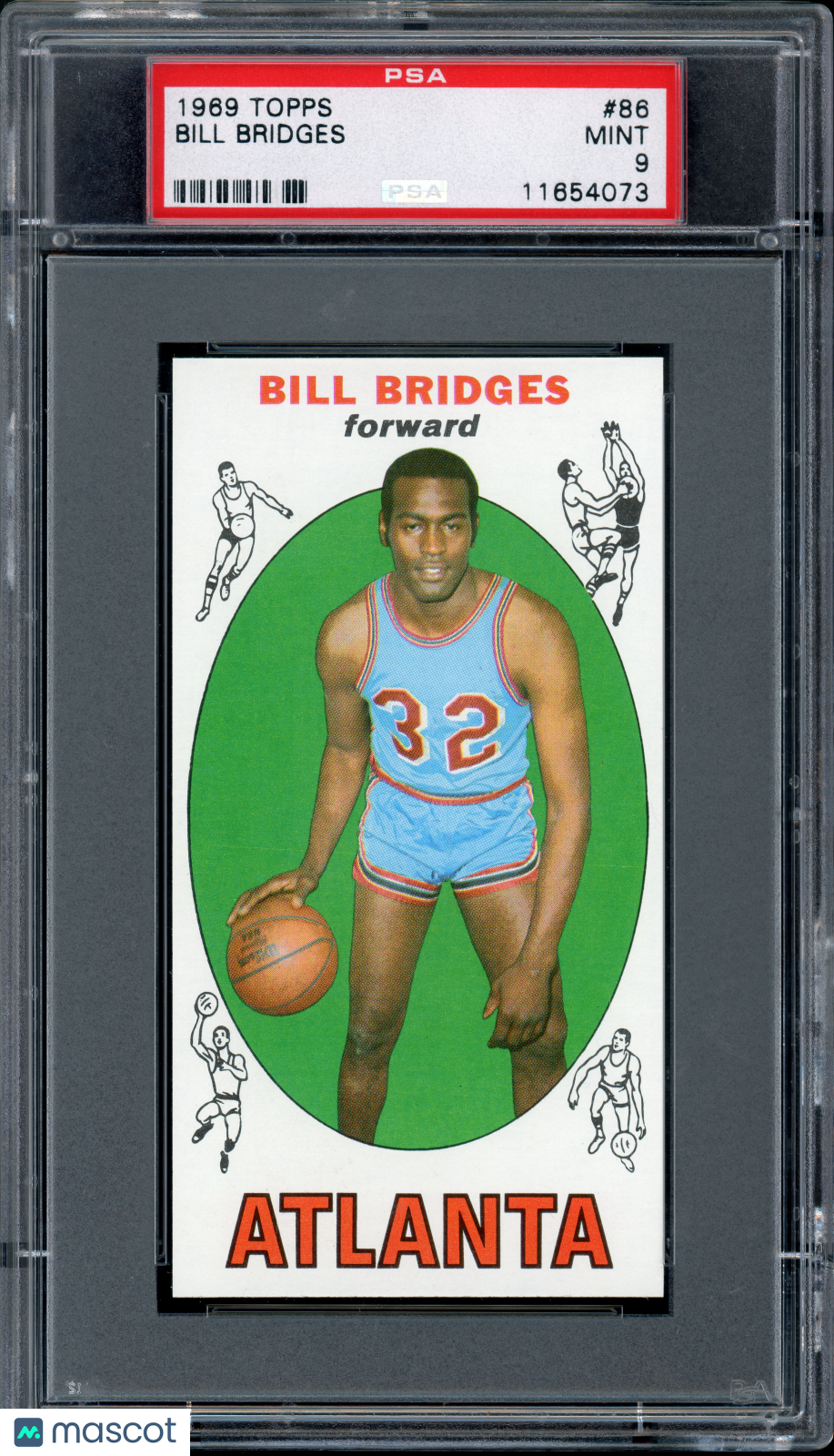 1969 Topps Basketball Bill Bridges #86 PSA 9