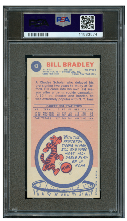 1969 Topps Basketball Bill Bradley #43 PSA 9
