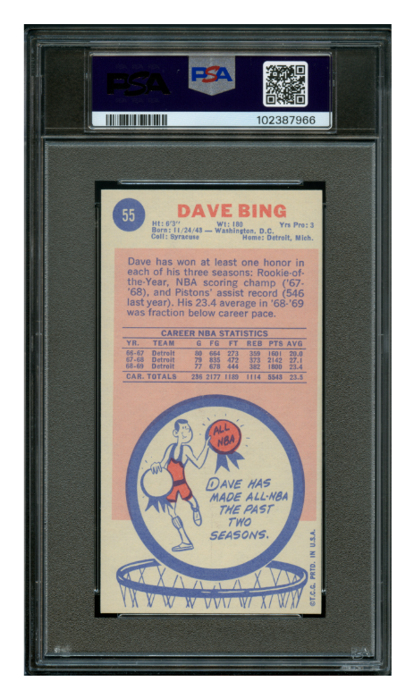 1969 Topps Basketball Dave Bing #55 PSA 9