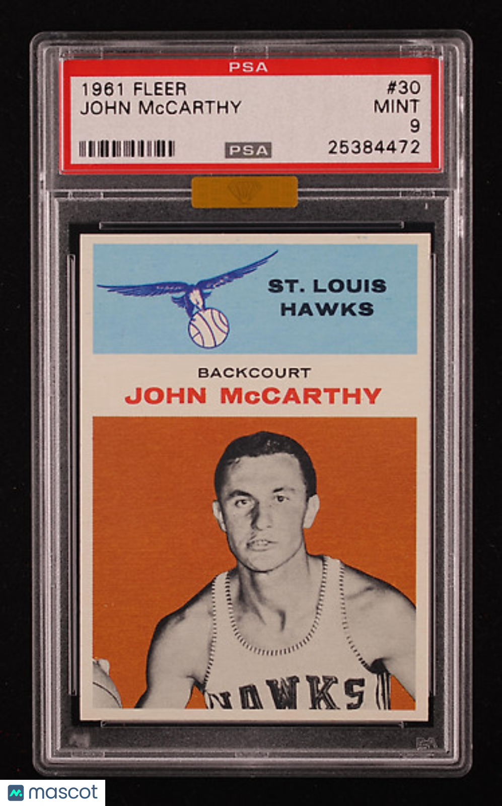 1961 Fleer Basketball John McCarthy #30 MBA Gold PSA 9
