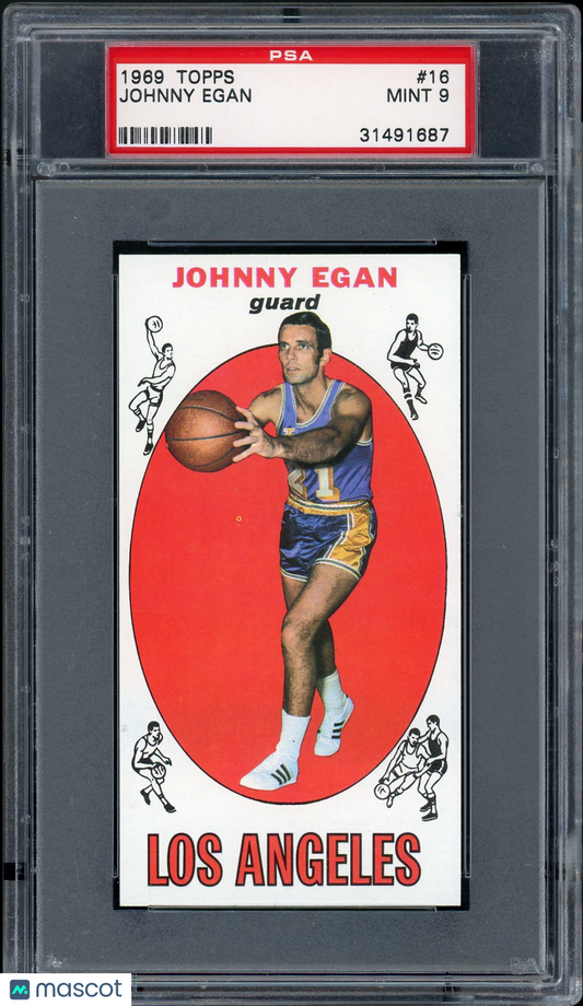 1969 Topps JOHNNY EGAN #16  PSA 9