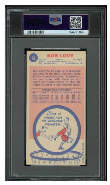 1969 Topps Basketball Bob Love #78 PSA 9