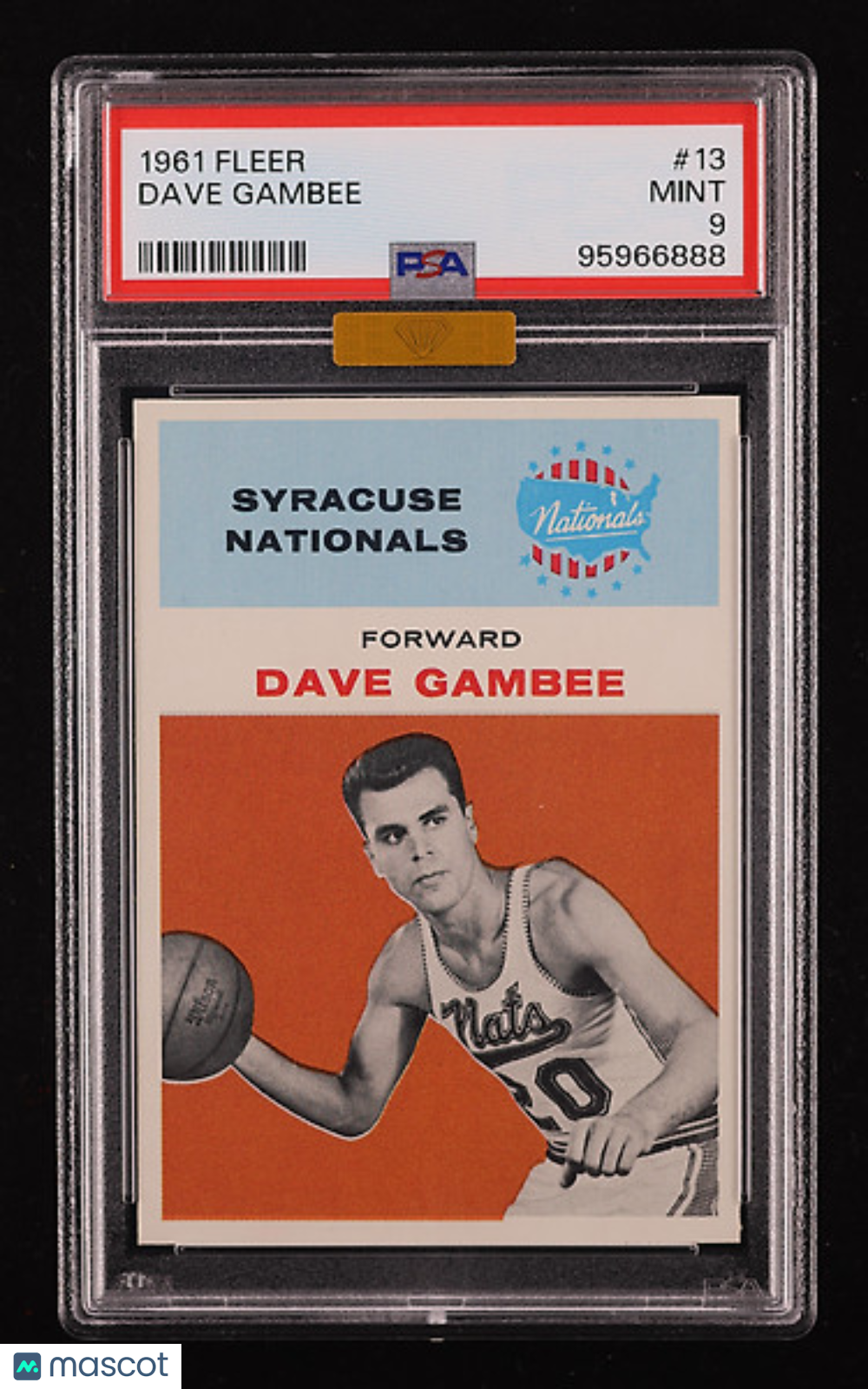 1961 Fleer Basketball Dave Gambee #13 MBA Gold PSA 9