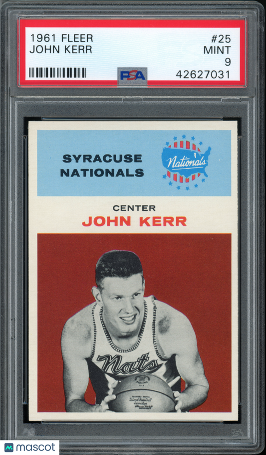 1961 Fleer Basketball John Kerr #25 PSA 9