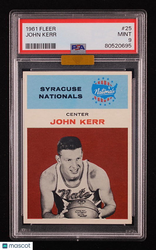1961 Fleer Basketball John Kerr #25 MBA Gold PSA 9