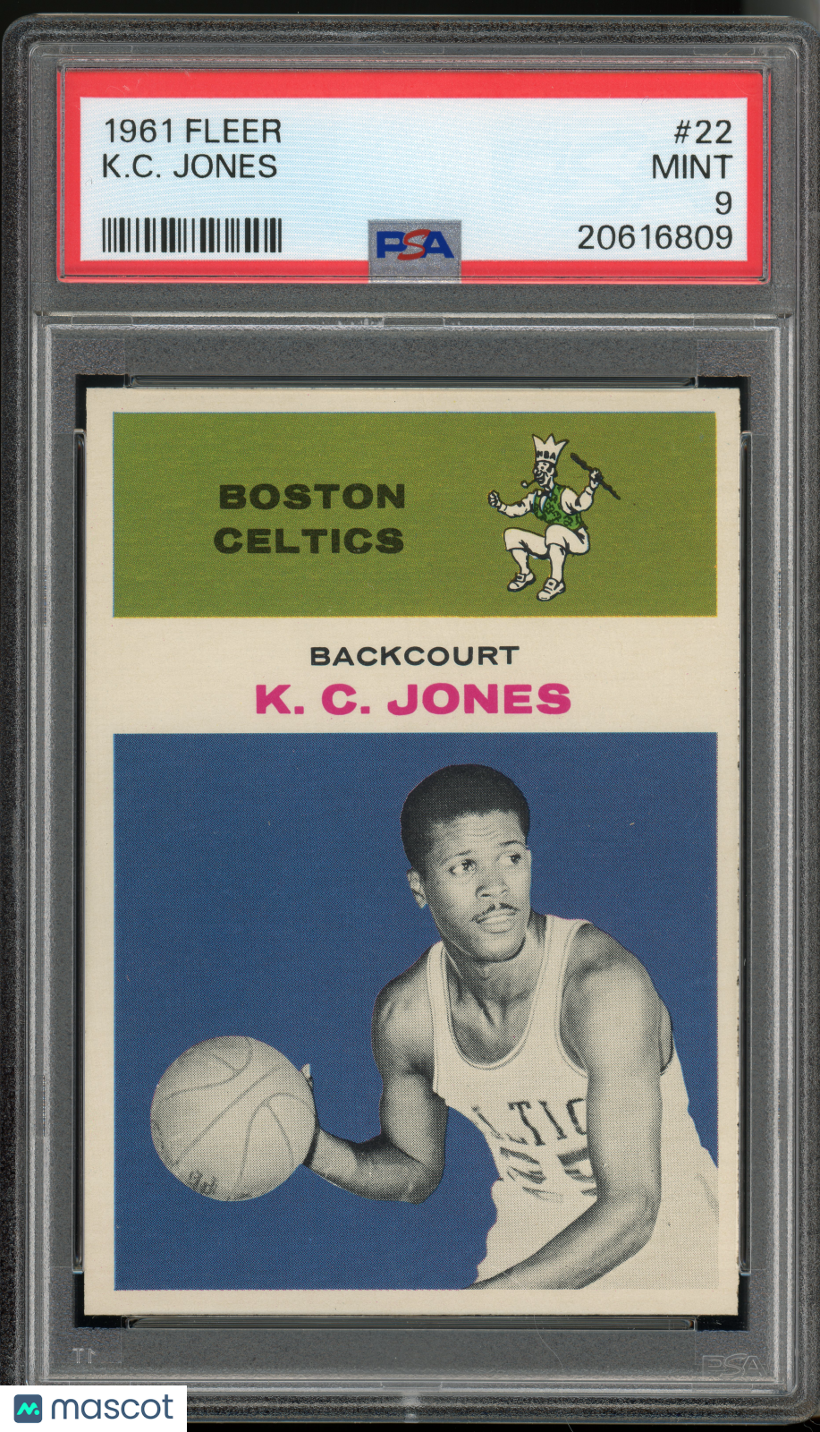 1961 Fleer Basketball K. C. Jones #22 PSA 9