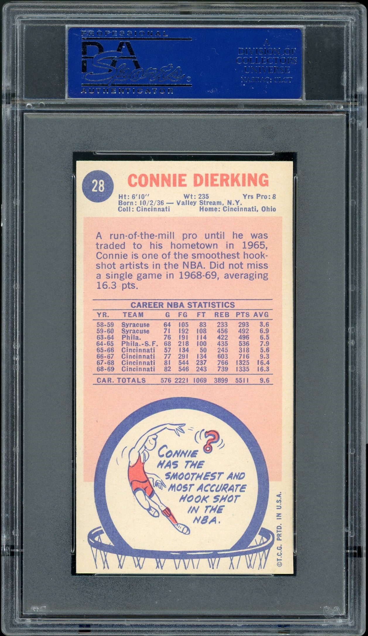 1969 Topps CONNIE DIERKING #28  PSA 9