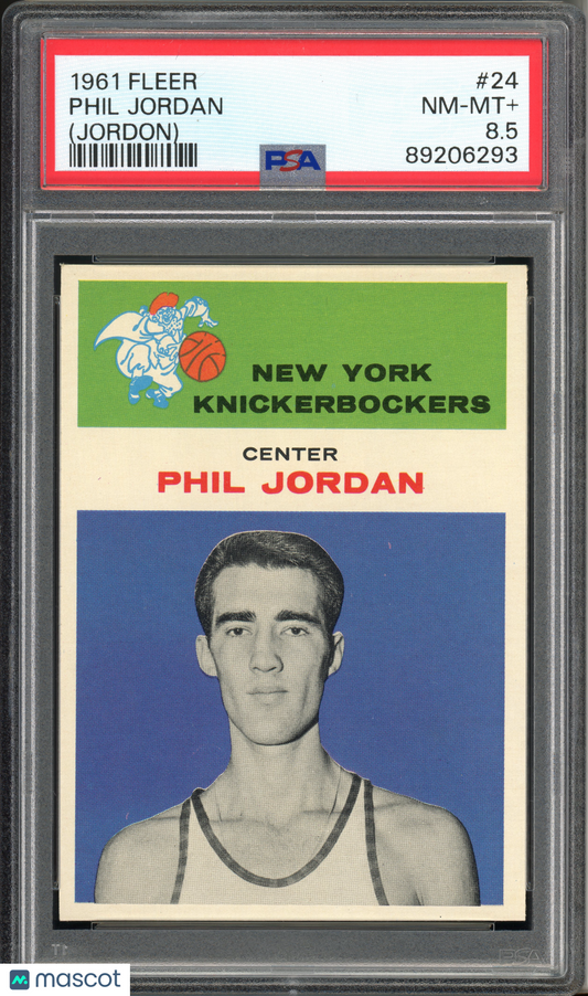 1961 Fleer Basketball Phil Jordan #24 PSA 8.5