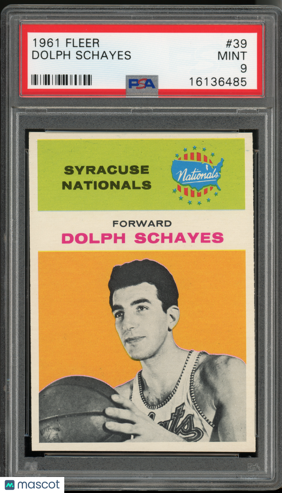 1961 Fleer Basketball Dolph Schayes #39 PSA 9