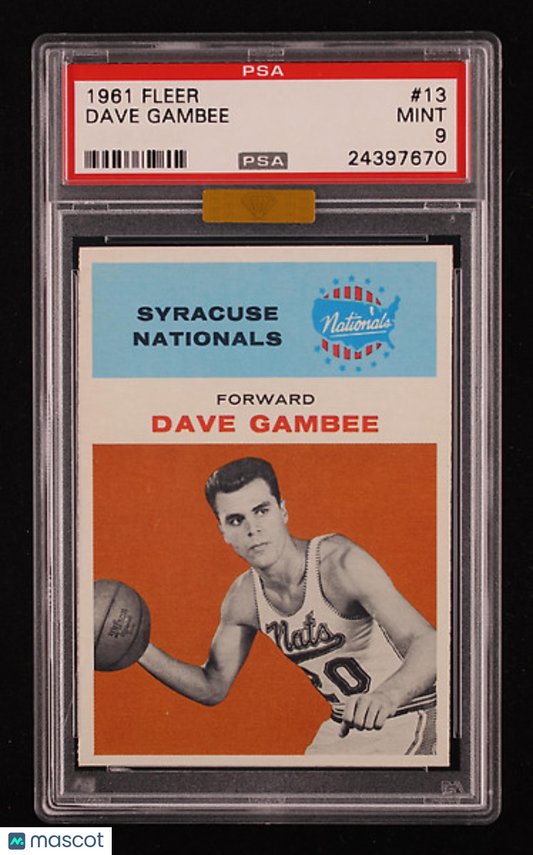 1961 Fleer Basketball Dave Gambee #13 MBA Gold PSA 9