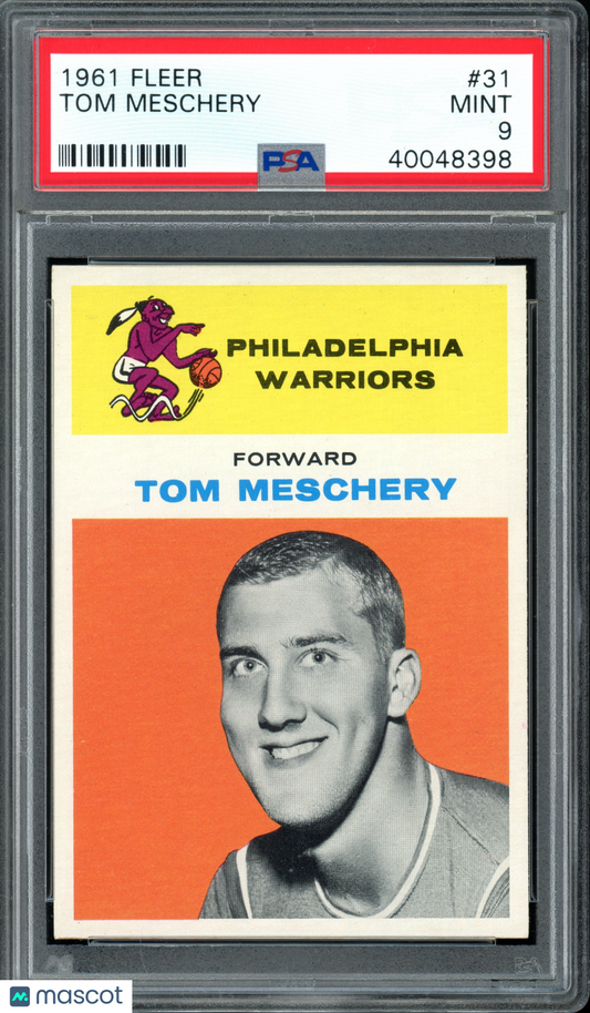 1961 Fleer Basketball Tom Meschery #31 PSA 9