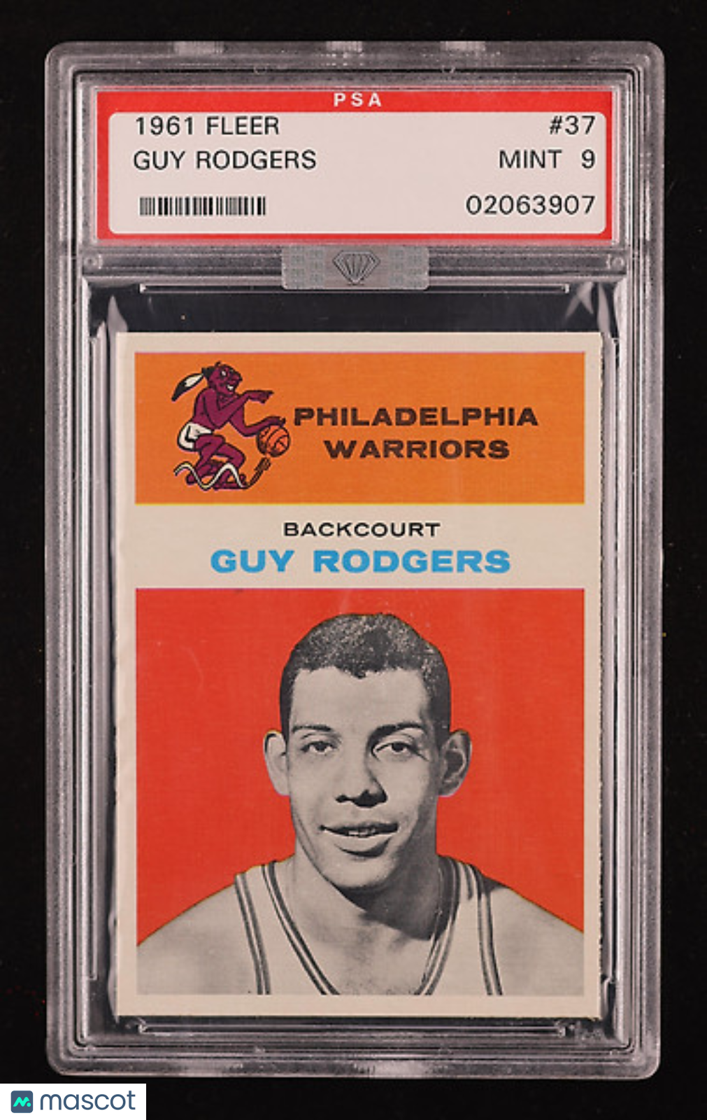 1961 Fleer Basketball Guy Rodgers #37 MBA Silver PSA 9