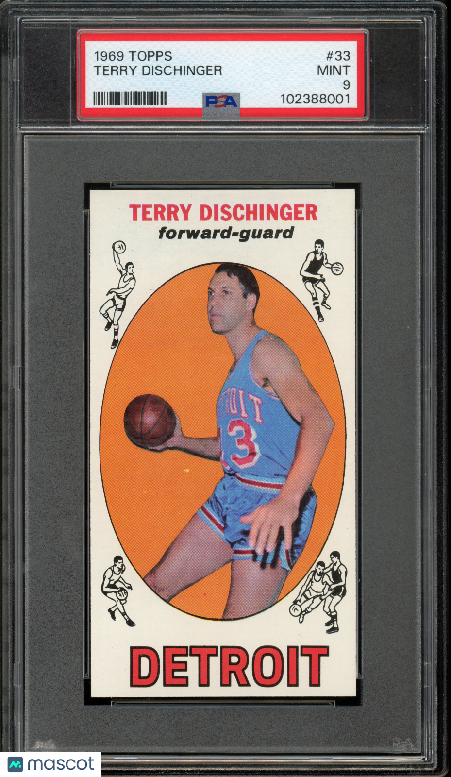 1969 Topps Basketball Terry Dischinger #33 PSA 9