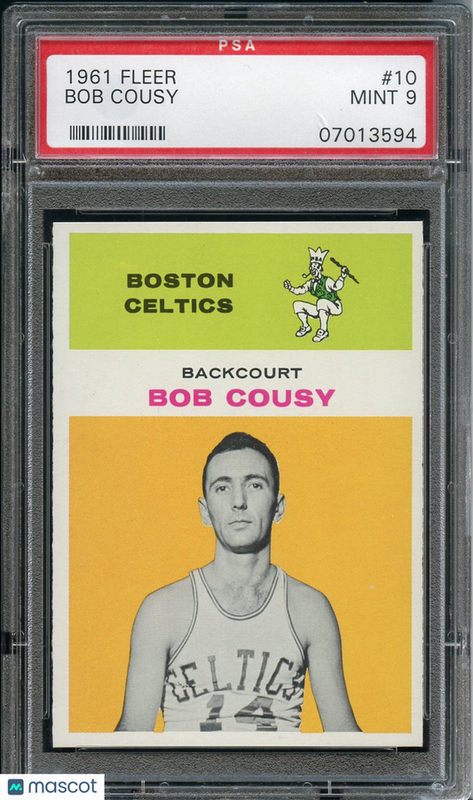 1961 Fleer Basketball Bob Cousy #10 PSA 9