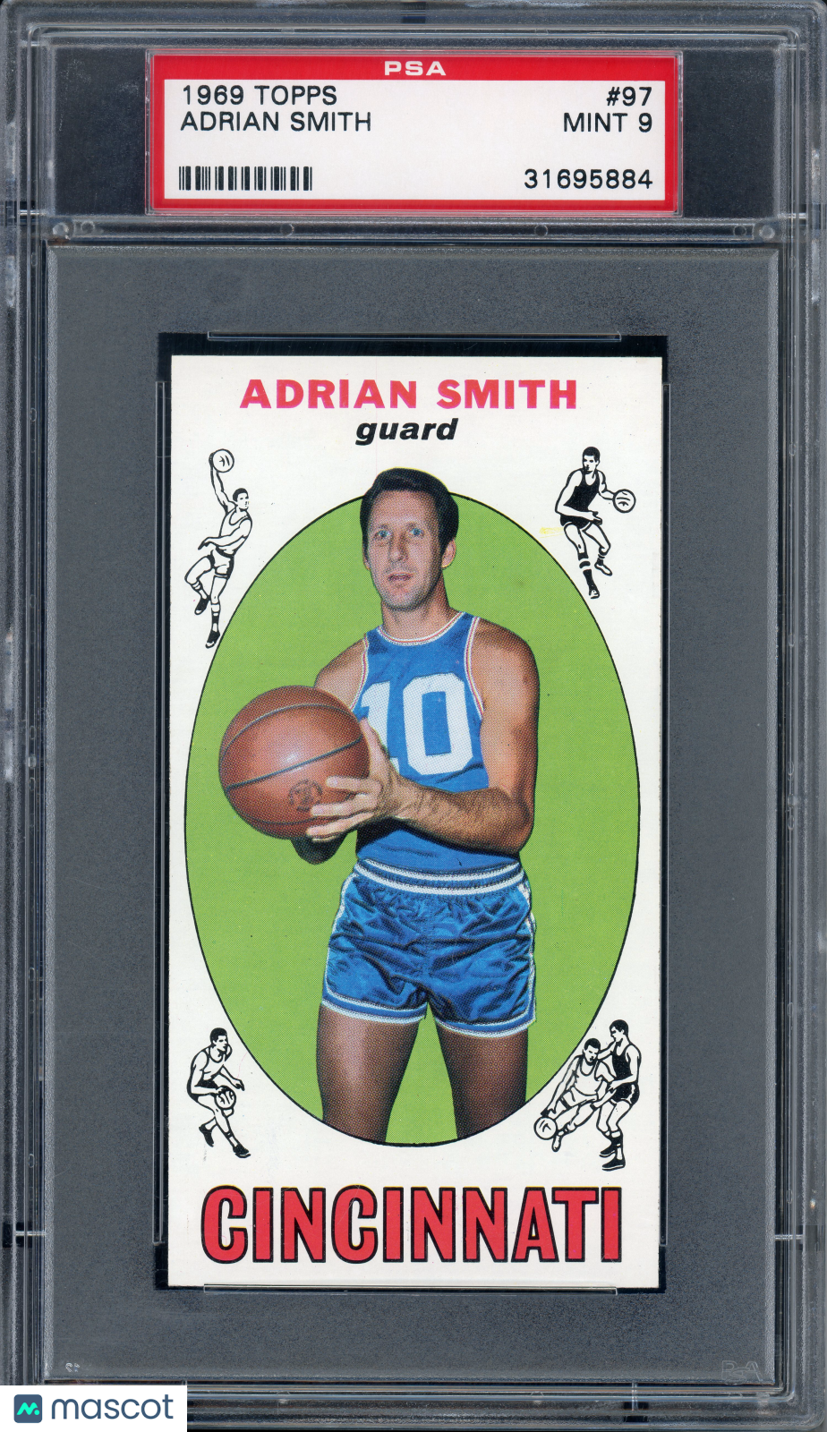 1969 Topps Basketball Adrian Smith #97 PSA 9