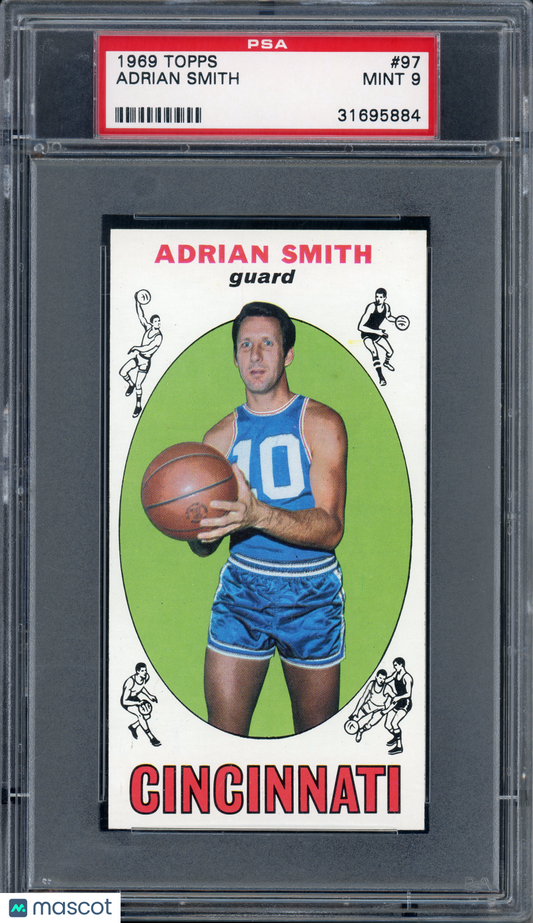 1969 Topps Basketball Adrian Smith #97 PSA 9