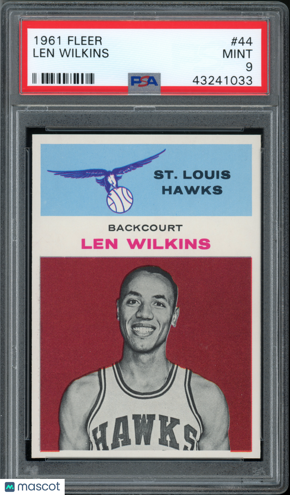 1961 Fleer Basketball Len Wilkins #44 PSA 9