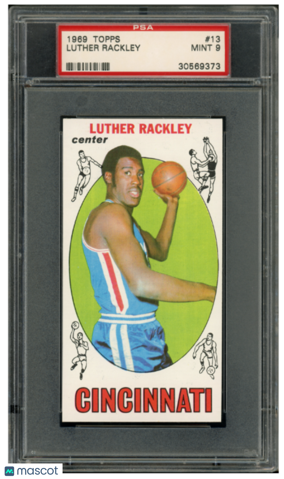 1969 Topps Basketball Luther Rackley #13 PSA 9