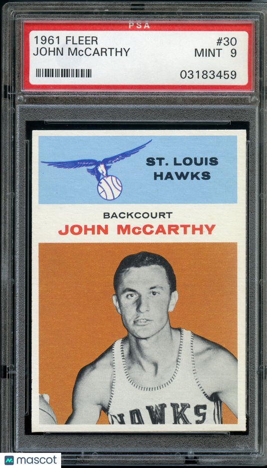 1961 Fleer Basketball John McCarthy #30 PSA 9