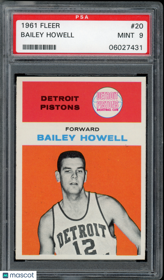 1961 Fleer Basketball Bailey Howell #20 PSA 9