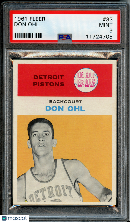 1961 Fleer Basketball Don Ohl #33 PSA 9