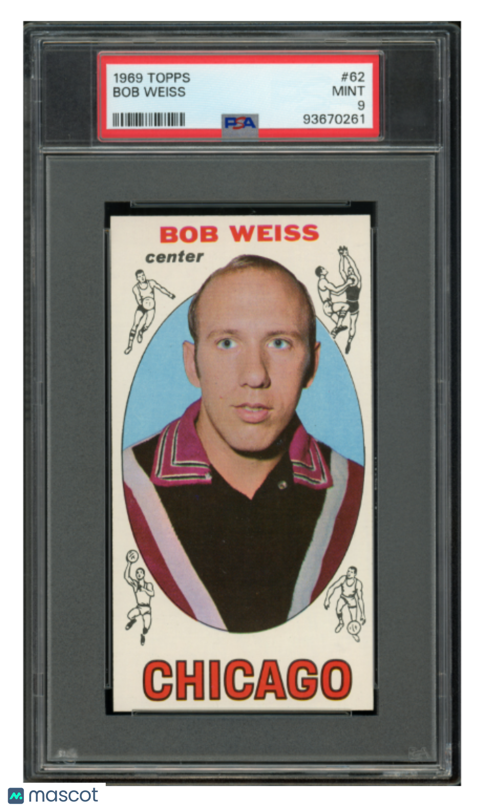 1969 Topps Basketball #62 Bob Weiss Chicago PSA 9 MINT