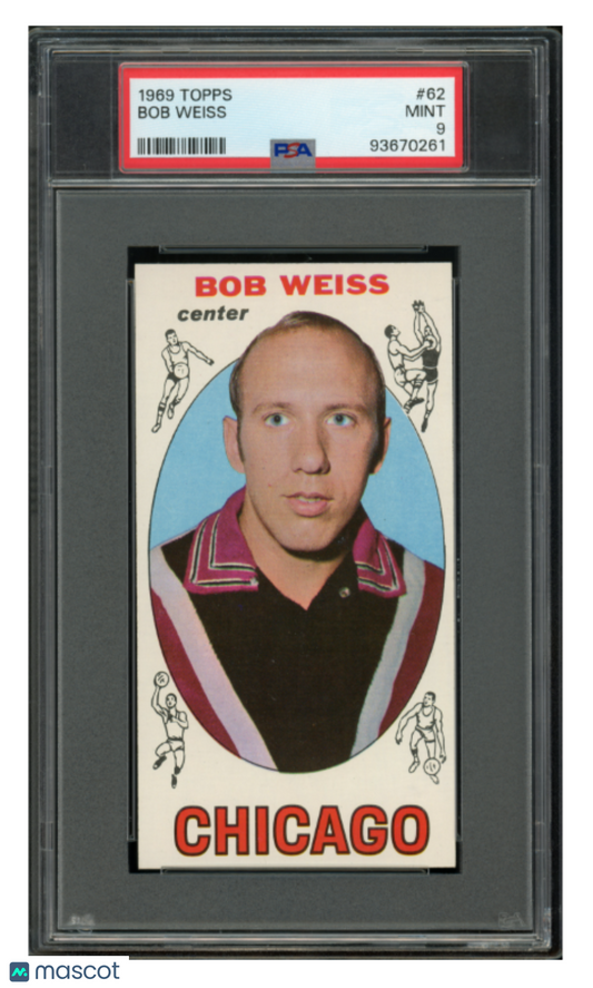 1969 Topps Basketball #62 Bob Weiss Chicago PSA 9 MINT