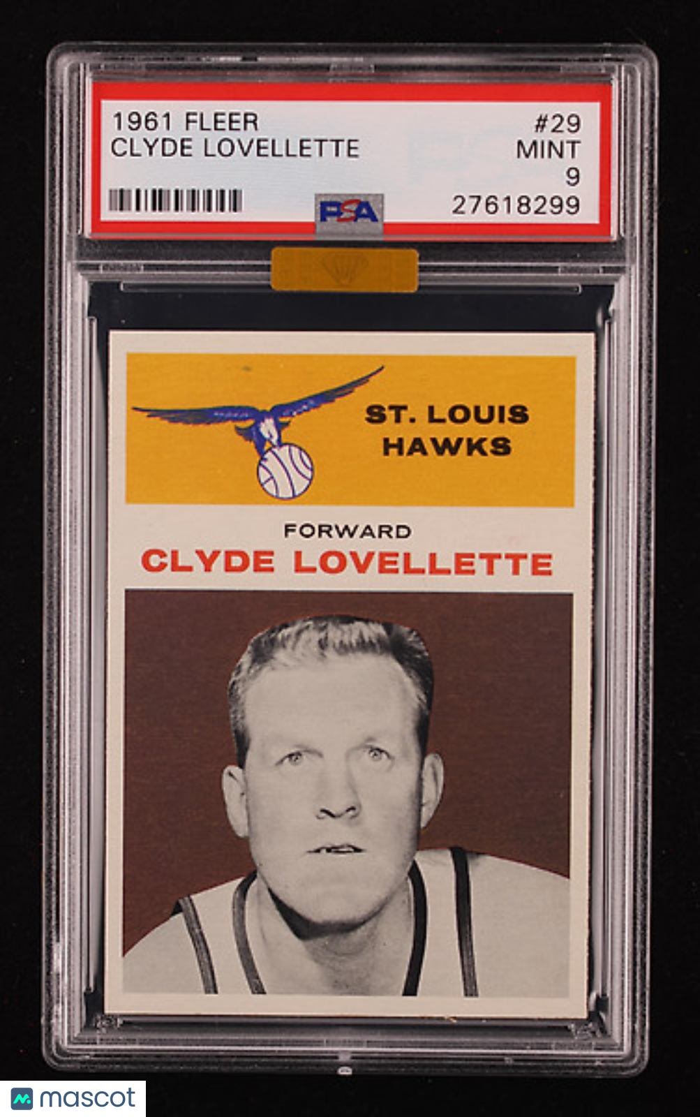 1961 Fleer Basketball Clyde Lovellette #29 MBA Gold PSA 9