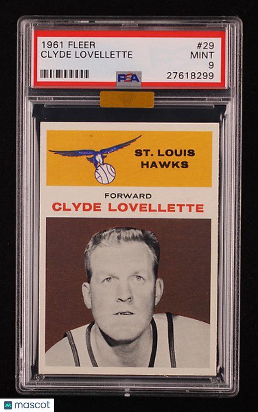1961 Fleer Basketball Clyde Lovellette #29 MBA Gold PSA 9