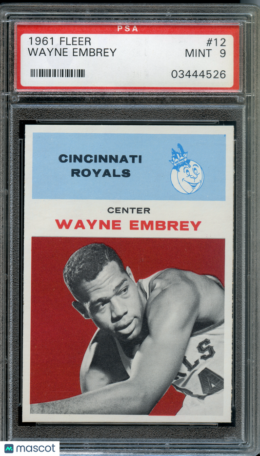 1961 Fleer Basketball Wayne Embrey #12 PSA 9