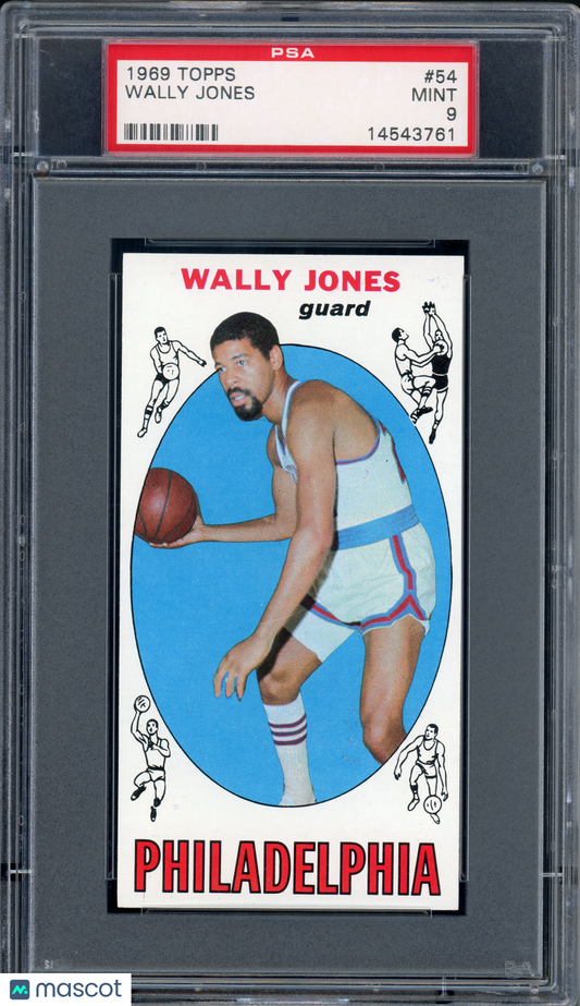 1969 Topps Basketball Wally Jones #54 PSA 9
