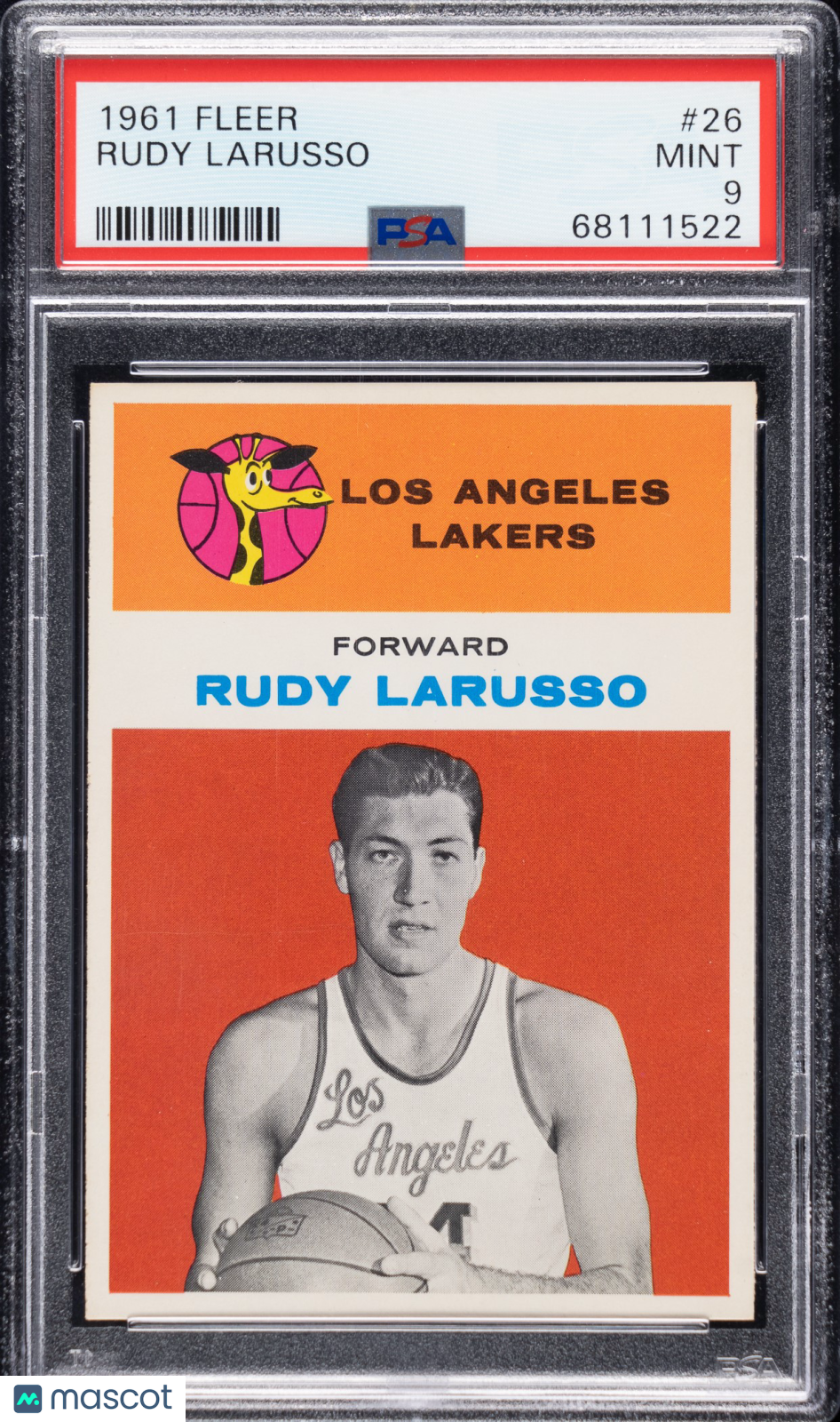 1961 Fleer Basketball Rudy Larusso #26 PSA 9