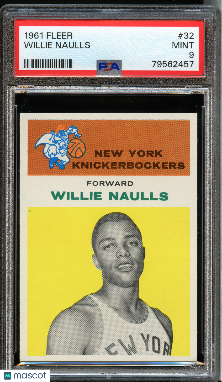 1961 Fleer Basketball Willie Naulls #32 PSA 9