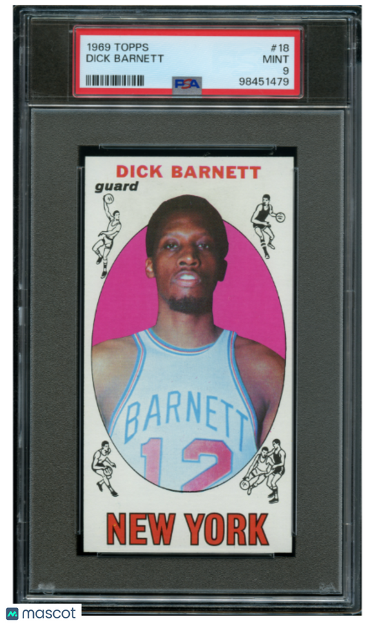 1969 Topps Basketball Dick Barnett #18 PSA 9