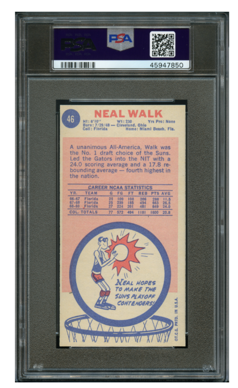 1969 Topps Basketball Neal Walk #46 PSA 9