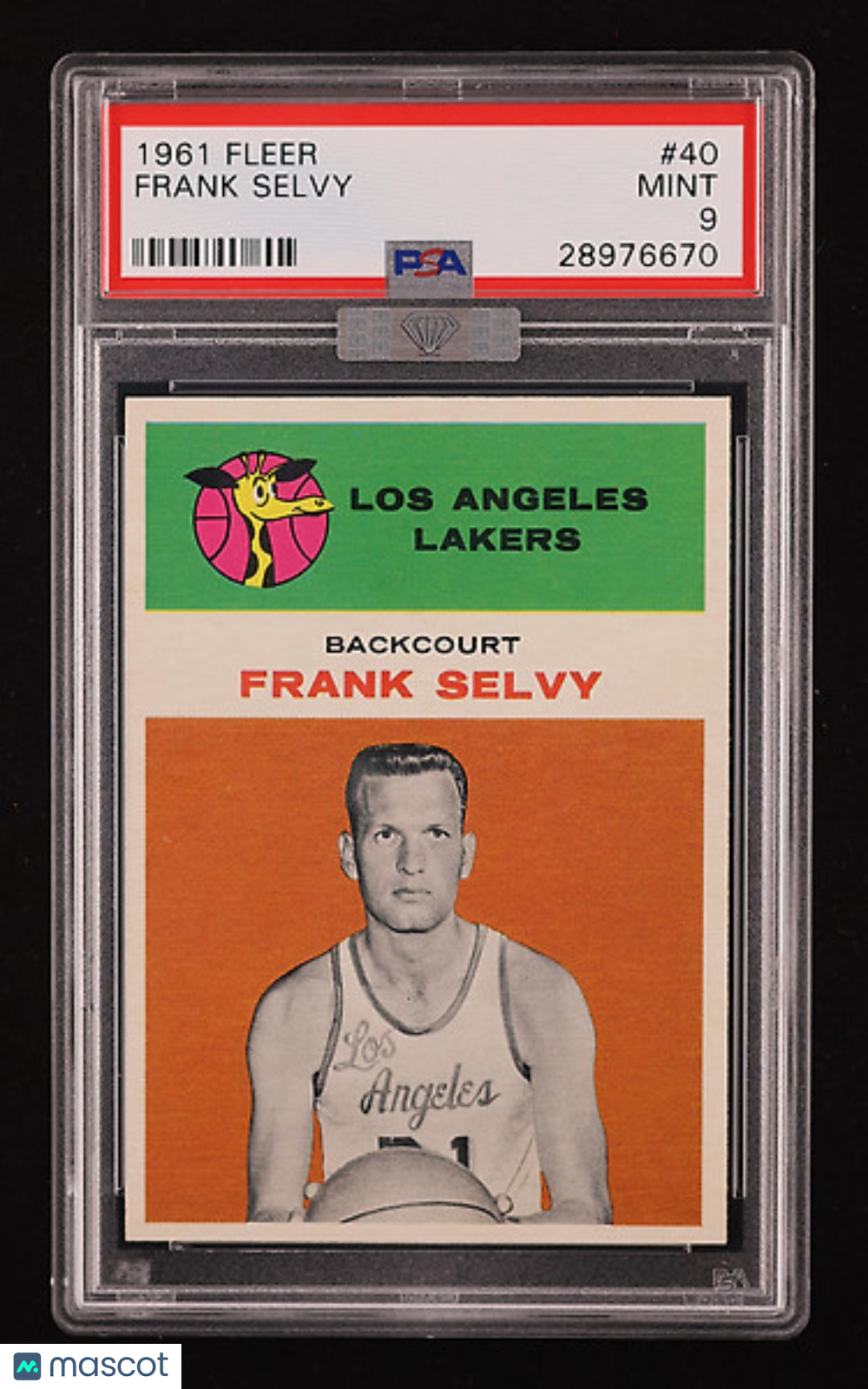 1961 Fleer Basketball Frank Selvy #40 MBA Silver PSA 9
