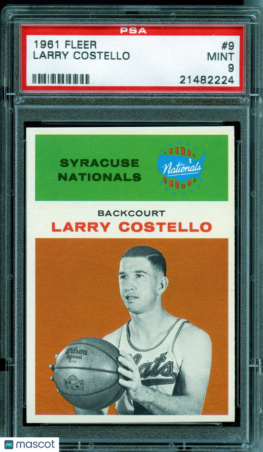 1961 Fleer Basketball Larry Costello #9 PSA 9