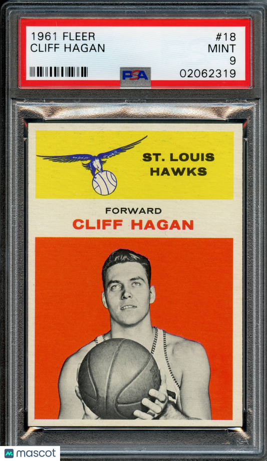 1961 Fleer Basketball Cliff Hagan #18 PSA 9
