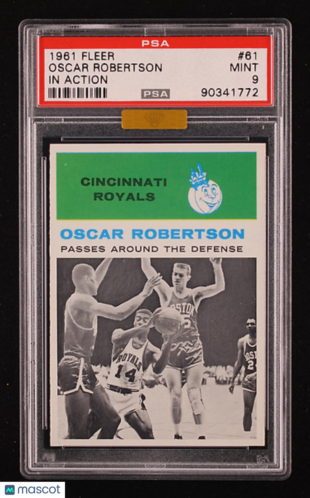 1961 Fleer Basketball Oscar Robertson (In Action) #61 MBA Gold PSA 9