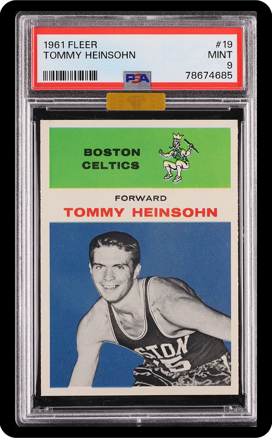 1961 Fleer Basketball Tommy Heinsohn #19 MBA Gold PSA 9