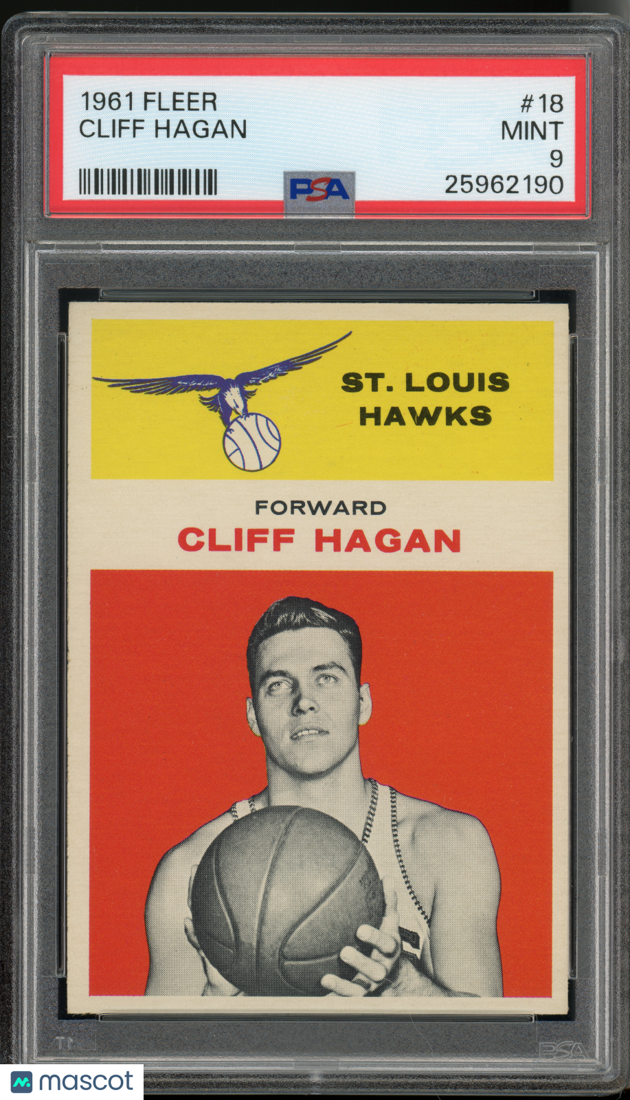 1961 Fleer Basketball Cliff Hagan #18 PSA 9