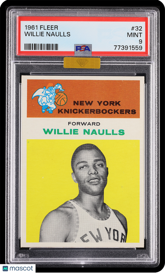 1961 Fleer Basketball Willie Naulls #32 MBA Gold PSA 9